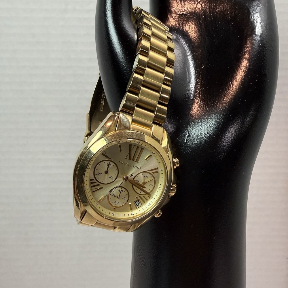 Michael Kors MK5798 Gold Tone Chronograph Watch 256401 Date Mens Womens